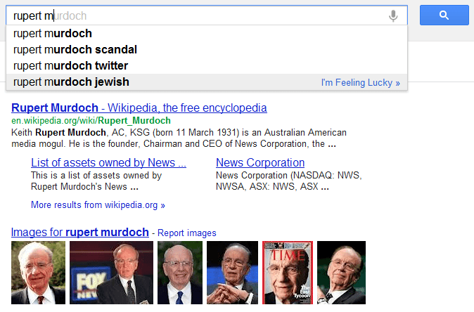 rupert murdoch google autocomplete