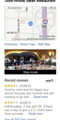 Microsoft Bing Local Search Results Now Powered by Yelp