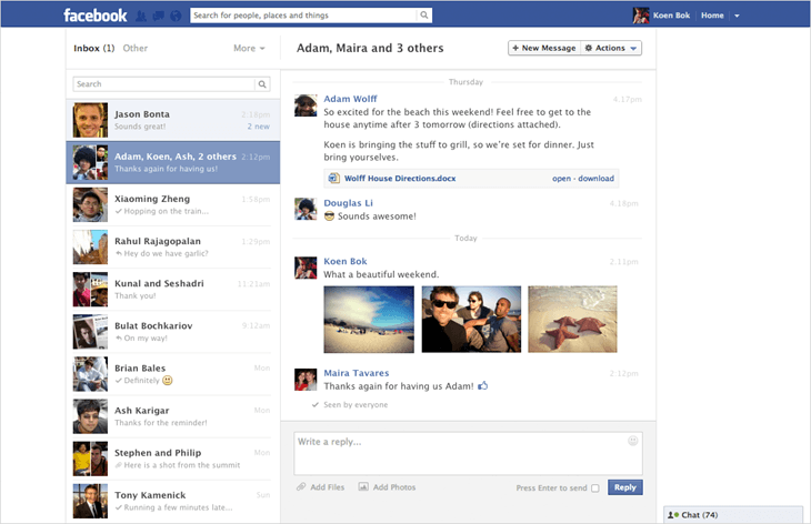 Facebook Messages Testing Recent Design Overhaul