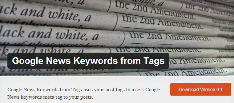 WordPress Plugin Auto-Generates Google News Meta Tag Keywords