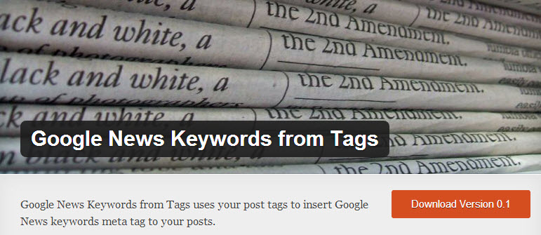 WordPress Plugin Auto-Generates Google News Meta Tag Keywords