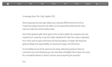Remembering Steve Jobs One Year Later