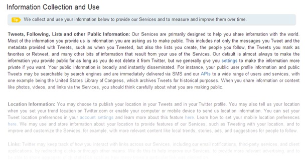 Twiiter and Privacy