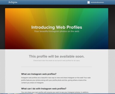 #Instagram Introduces Web Profiles