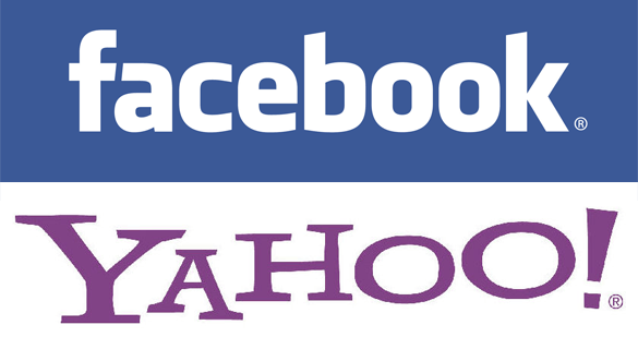 Facebook and Yahoo! logos.