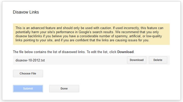 Google Disavow Tool