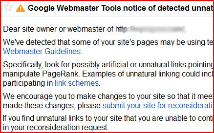 Google detected unnatural links