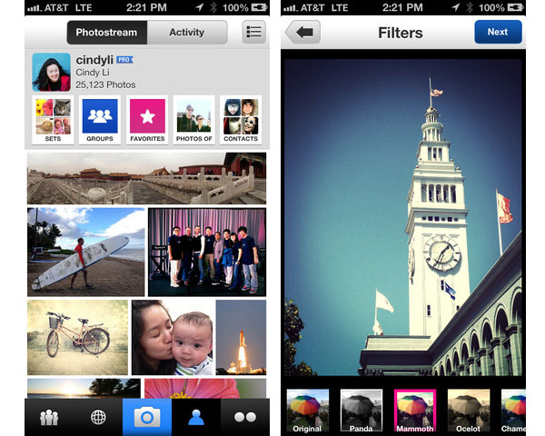 Flickr for iPhone now includes filters.