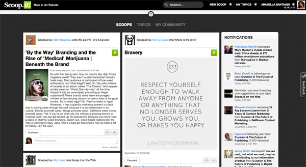 The new Scoop.it screenshot