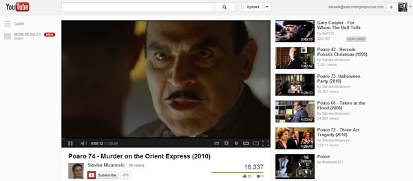 Poirot on YouTube