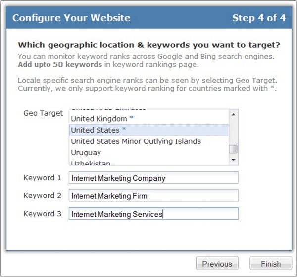 Configure website