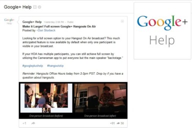 Google Hangouts On Air Now Full Screen