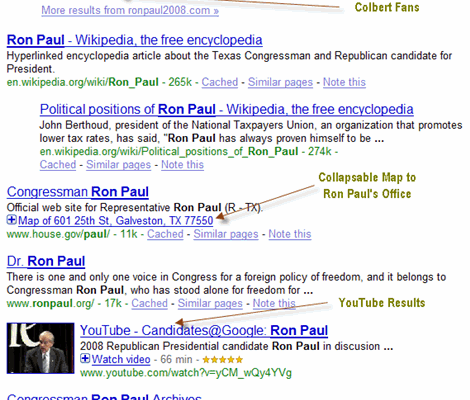 Google Ron Paul : Connecting with Searchers
