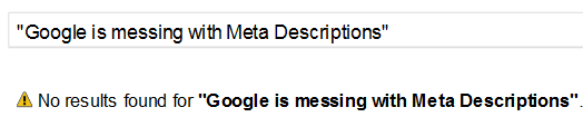 Google Meta Description Usage Clarified?