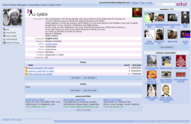 Google AdWords Served on Orkut Terror & Jihad Groups