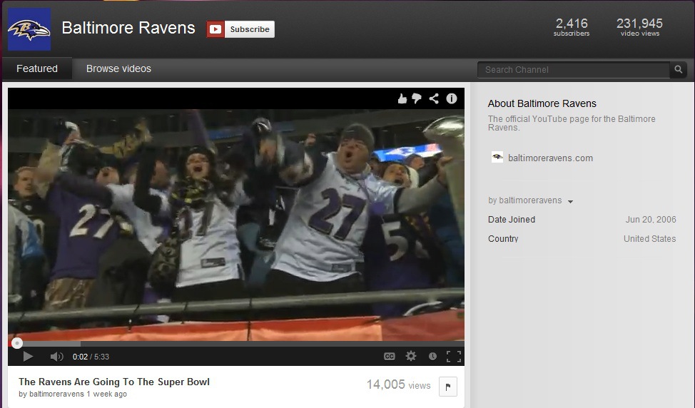 Ravens YouTube