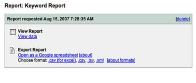Export Google AdWords Reports to Google Spreadsheets