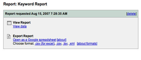 Export Google AdWords Reports to Google Spreadsheets