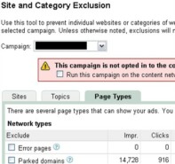 Google AdWords Feature: AdSense for Domains Opt Out