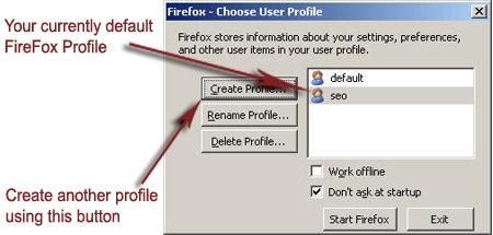 FireFox for SEOs: Working with Several FireFox Profiles