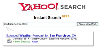 Yahoo Instant Search is Nifty