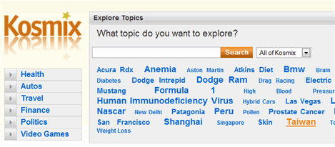 Kosmix.com : Search Start-up Looking for “Meaning” in Search Queries