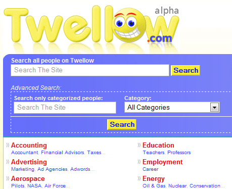 Twellow.com : Directory of Twitter Users