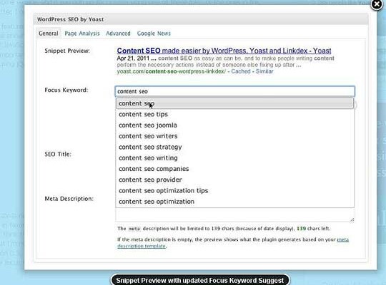 WordPress SEO Plugin Integrates Linkdex