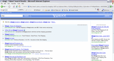 Yahoo Testing New Blue Bar Search Results Format