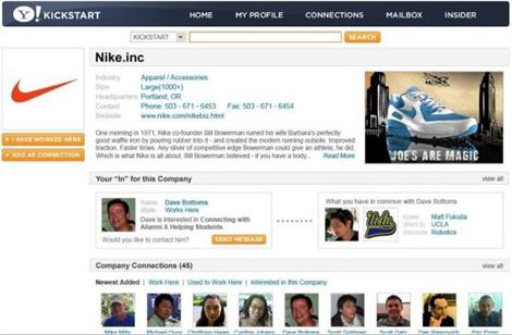 Yahoo Kickstart : Social Job Network