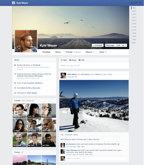 New Facebook Timeline