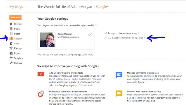 activate google + commenting