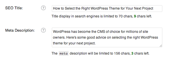 WordPress meta descriptions