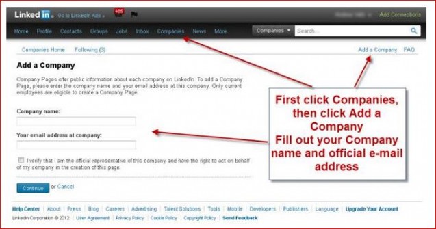 add a company on linkedin