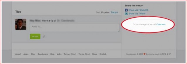 claiming foursquare business