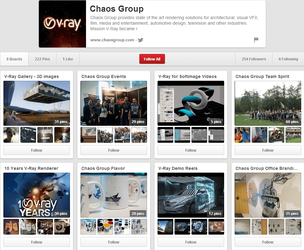 Chaos Group Pinterest Page