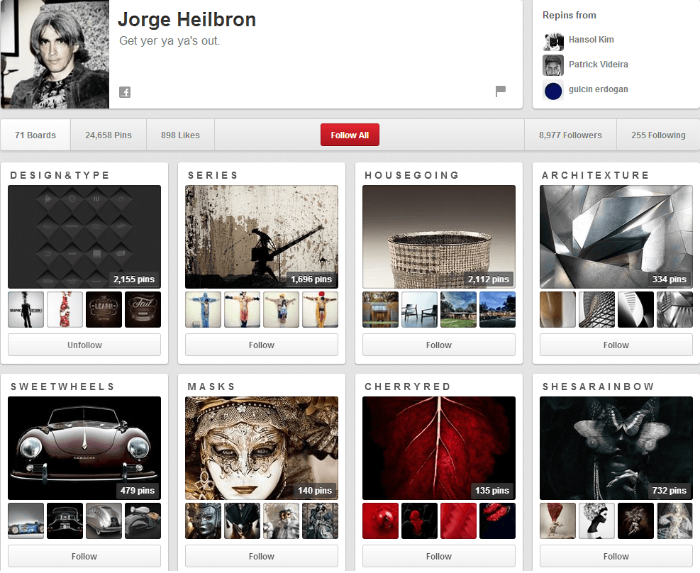 Jorge Heilbron Pinterest Page