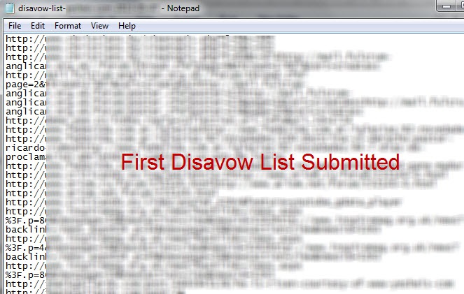 disavow list submitted