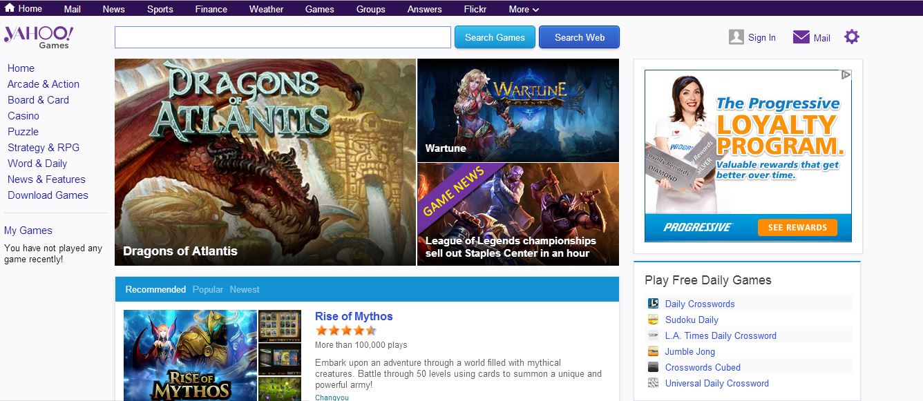 yahoo games facelift