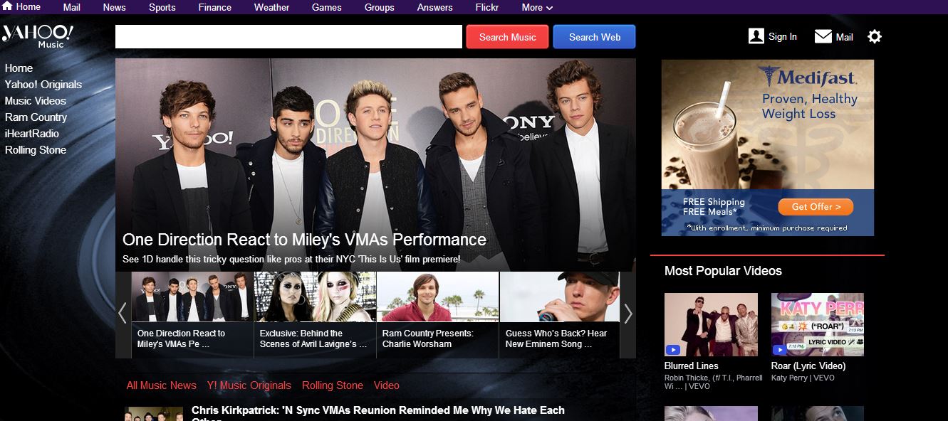 yahoo music facelift