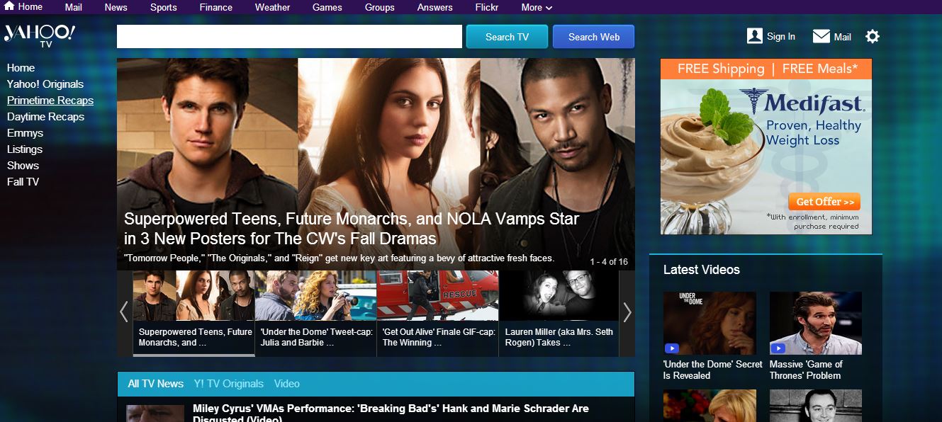 yahoo tv facelift