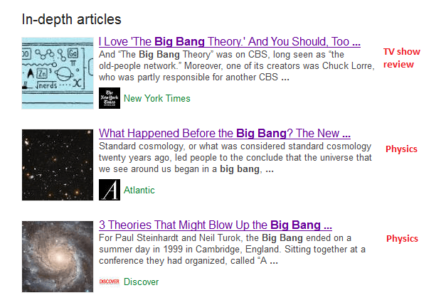 In-depth articles for big bang