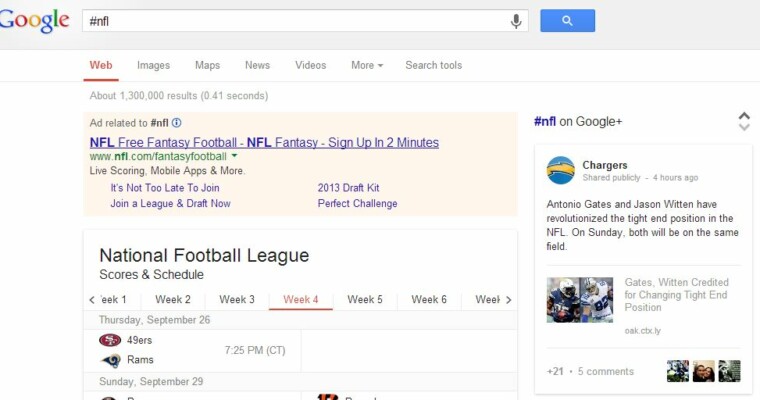 Google Now Displays Google+ Hashtag Results in Search Queries