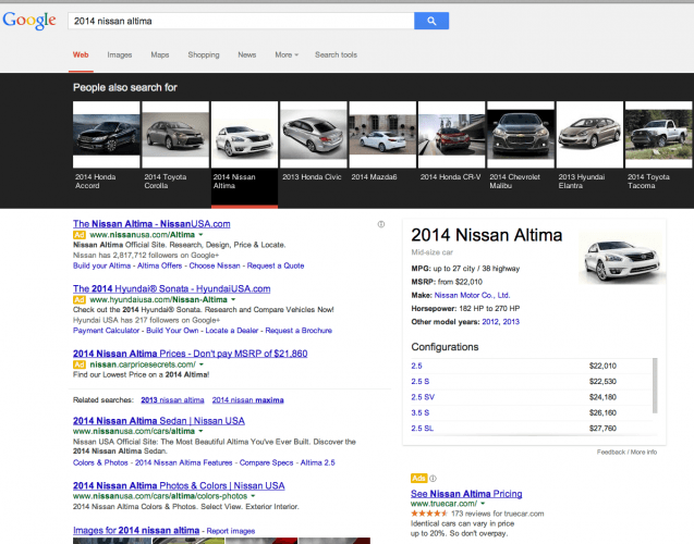 ImageHeavy SERP automotive