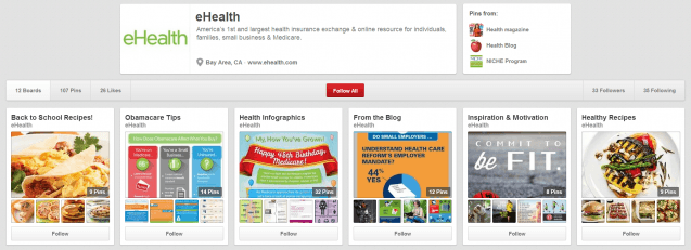 eHealth Pinterest Profile