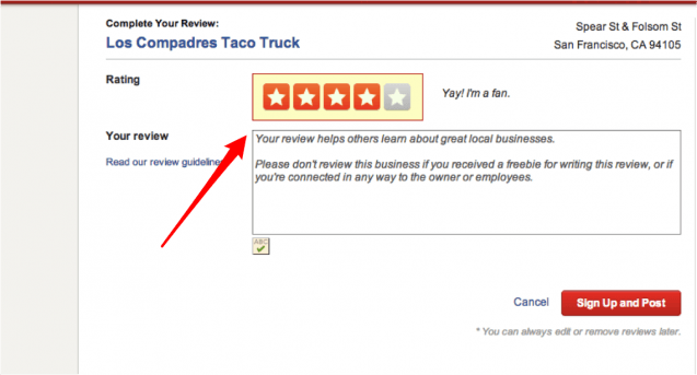 Ask a review yelp