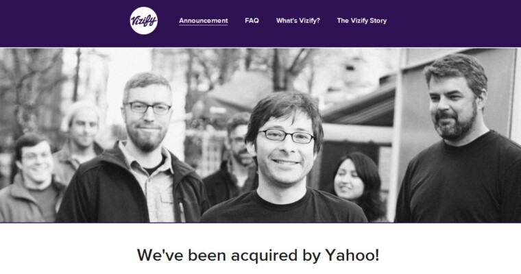 Yahoo News: Company Acquires Vizify, Removes Facebook And Google Log-In Options