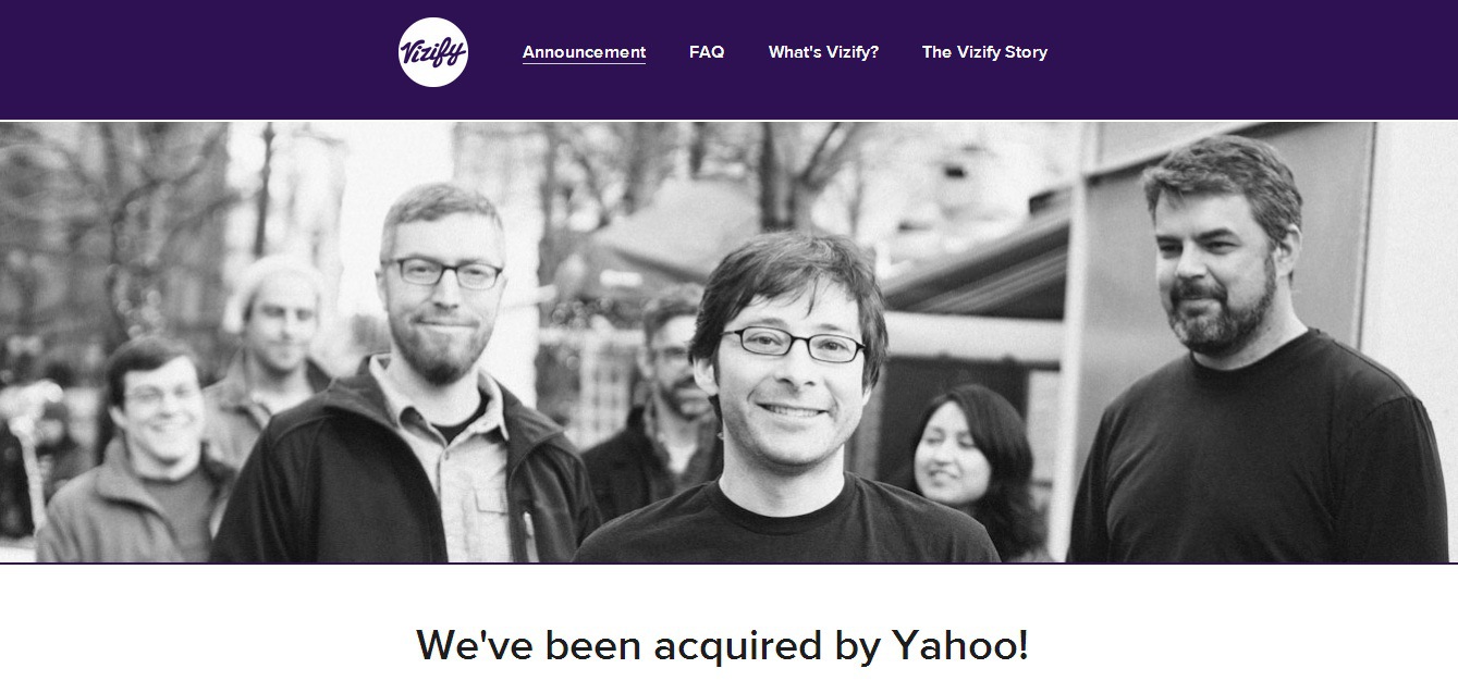 Yahoo News: Company Acquires Vizify, Removes Facebook And Google Log-In Options