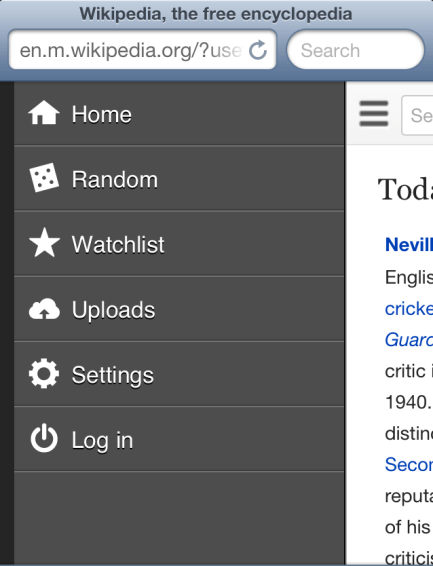 Wikipedia Mobile Less Typing