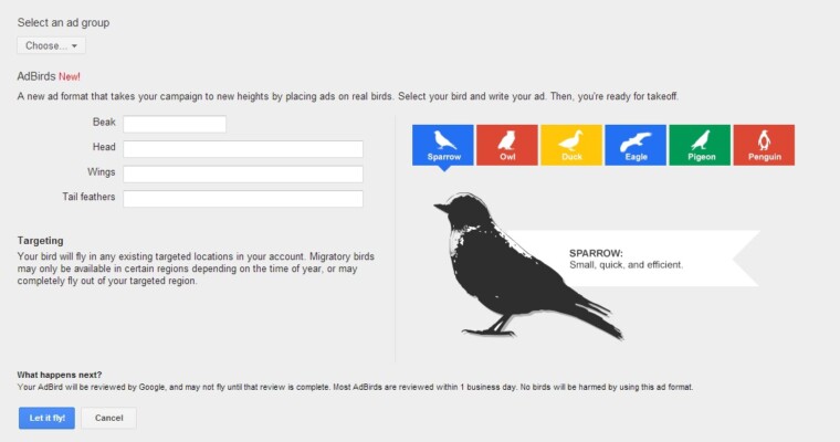 Google Releases New Ad Format: AdBirds